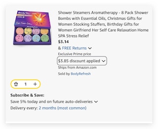 shower steamers in cart