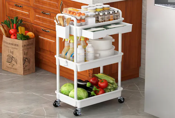 3-Tier Rolling Utility Cart, Just $12.99 on Amazon