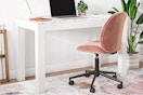 Lifestyle image of the CosmoLiving by Cosmopolitan Terrazzo Desk w/ Charger in home setting