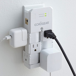 A six outlet wall surge protector