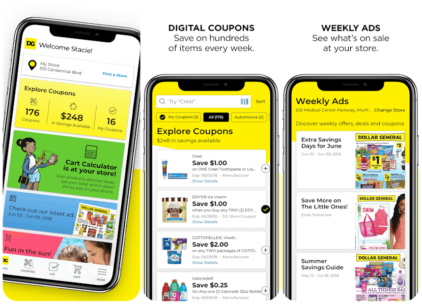 Dollar General app digital coupons and weekly ad