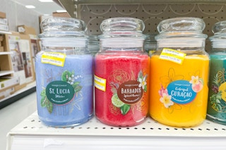 yankee candle jar candles on clearance sitting on a target shelf
