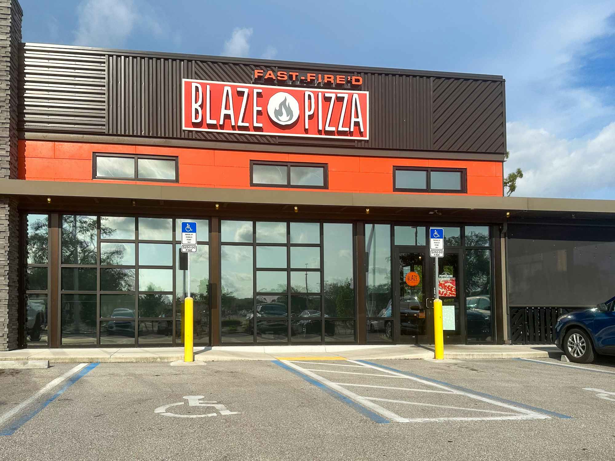 a Blaze Pizza restaurant exterior