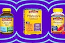 Nature Made vitamin bottles on KCL template: probiotics, calcium, melatonin