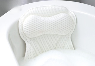 white ergonomic bath pillow