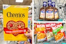 cereal, bbq sauce, hamburger helper collage
