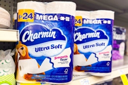 charmin toilet paper packs on a shelf