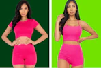 Truedames women's outfit sets (both pink)