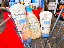 aveeno baby care in a cvs shopping cart
