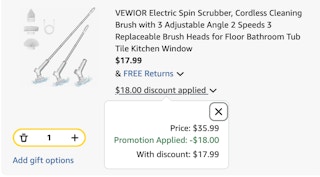 spin scrubber Amazon receipt
