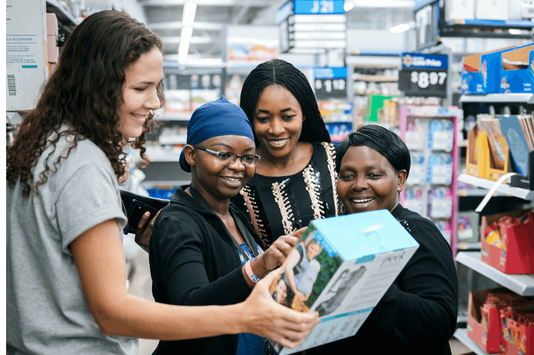 Giving back showing family box