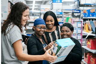 Giving back showing family box