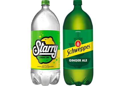 5 Starry or Schweppes Soda 2-Liters