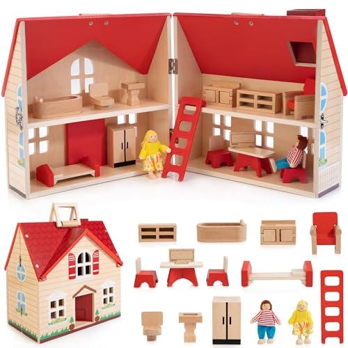 Foldable Wooden Dollhouse
