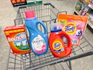 tide downy bounce laundry items in walgreens cart