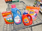 tide downy bounce laundry items in walgreens cart