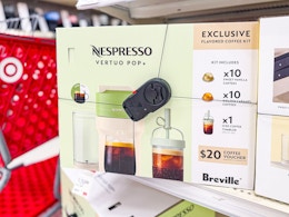 nespresso iced coffee bundle sitting on a target shelf