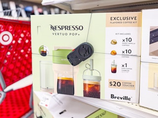 nespresso iced coffee bundle sitting on a target shelf