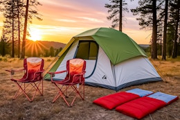 $115 Camping Bundle for Two at Walmart: Tent, Chairs, and Sleeping Bags card image