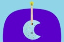 Stock image of the moon-shaped guitar from Buffalo Games at Walmart
