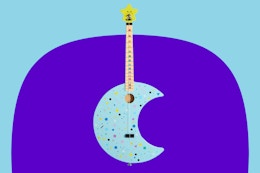 Stock image of the moon-shaped guitar from Buffalo Games at Walmart
