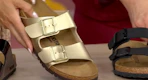 gold Birkenstock Arizona Sandals