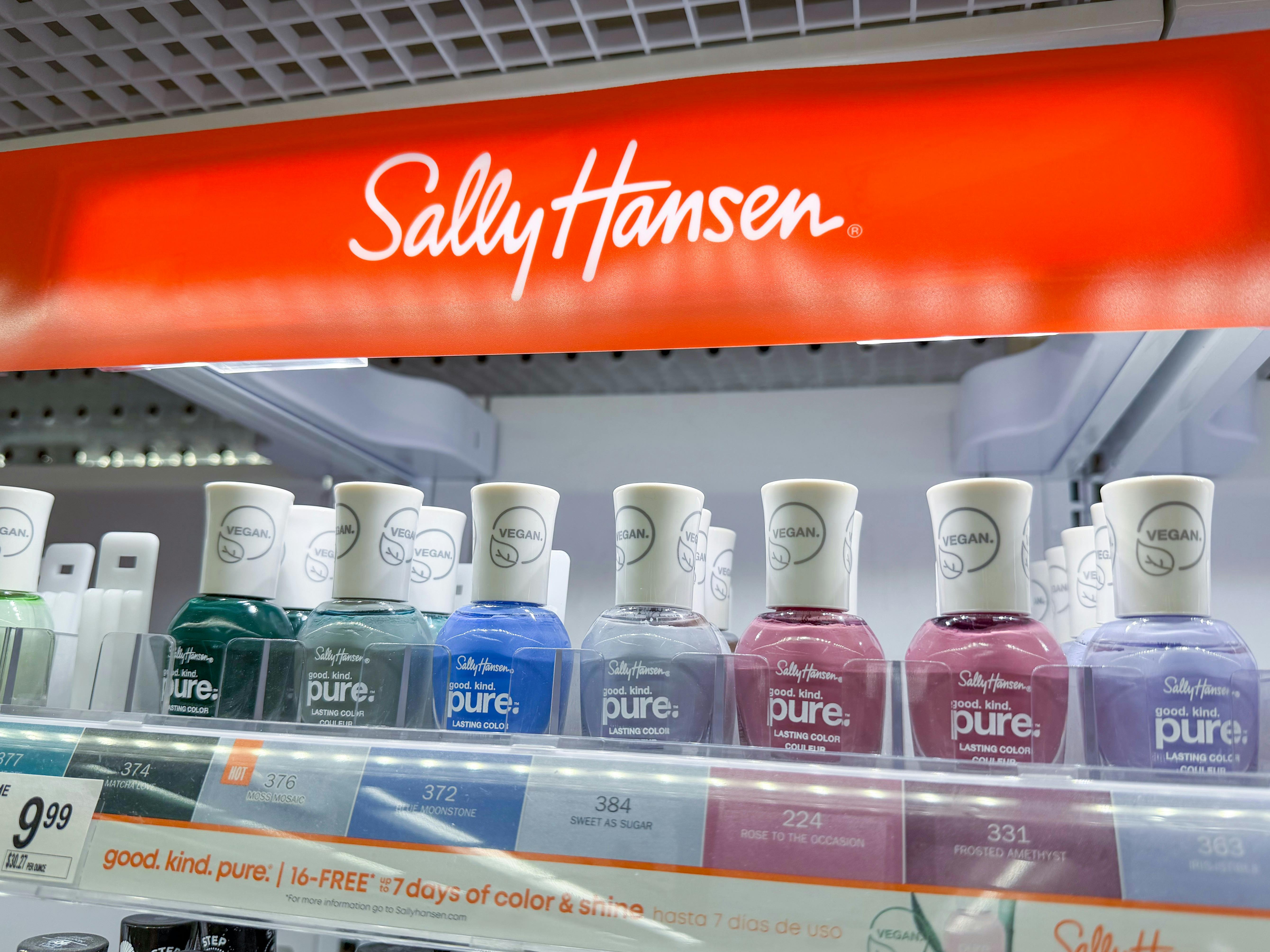 sally hansen nail polishes on walgreens shelf