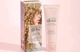 a bottle of loreal le color hair toning gloss in honey blonde