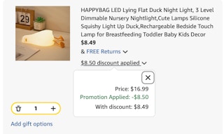 night light Amazon receipt