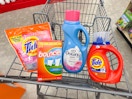 tide downy bounce laundry items in walgreens cart