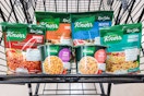 knorr rice pouches and cups in shopping cart