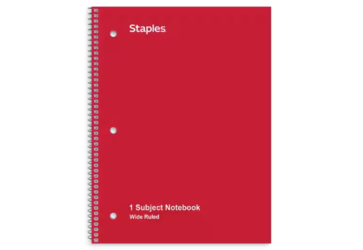 Staples Spiral Notebook