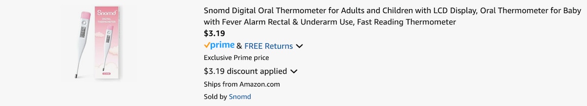 Amazon Digital Oral Thermometer 2025 2
