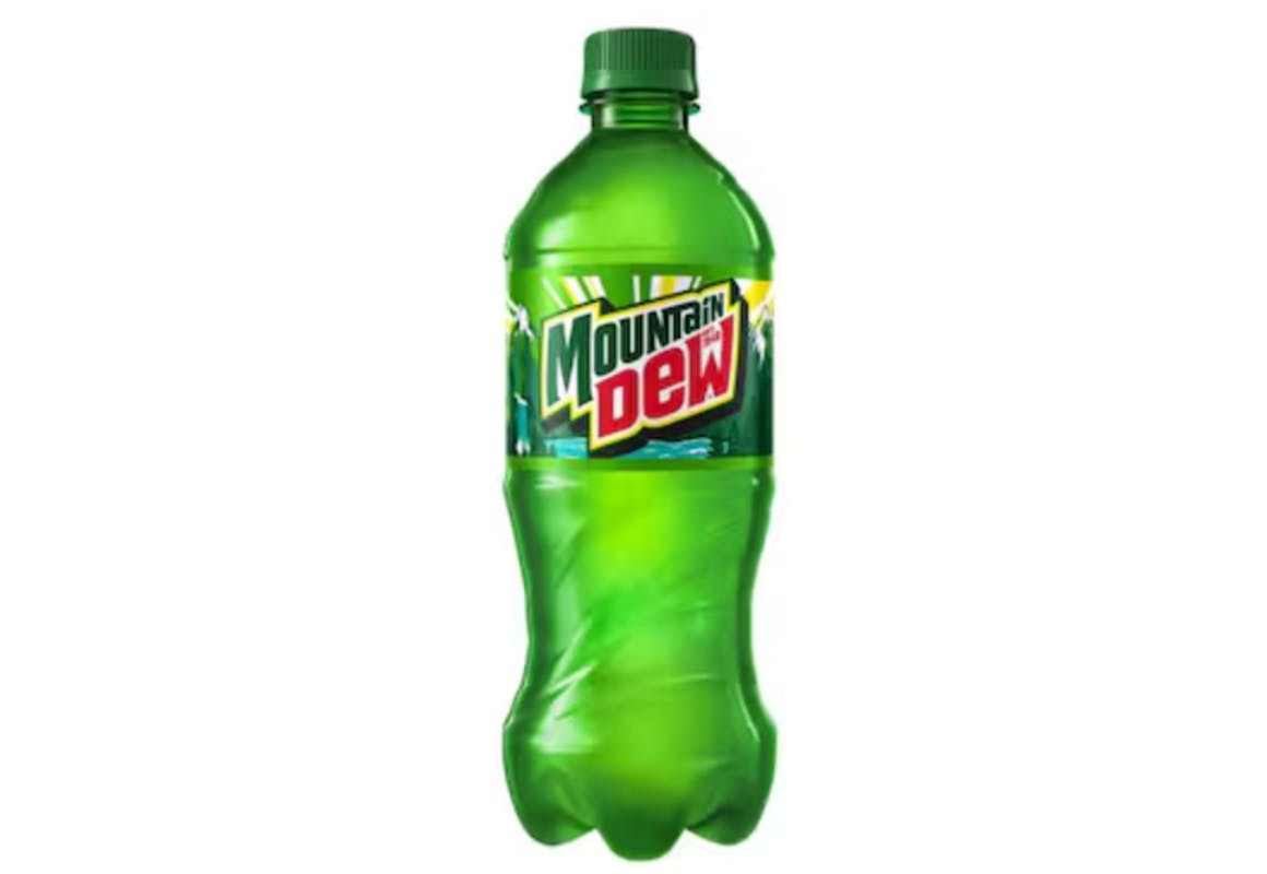 2 Mountain Dew Soda Bottles
