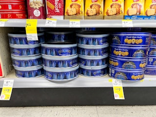 product shelf with sales tags