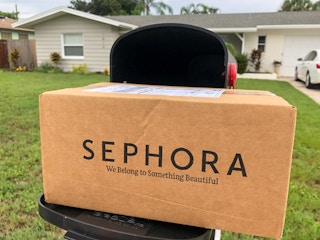 Sephora box at a mail box