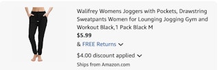 joggers Amazon receipt