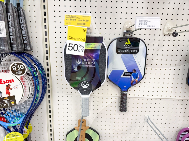 owl sport pickelball paddle hanging at target