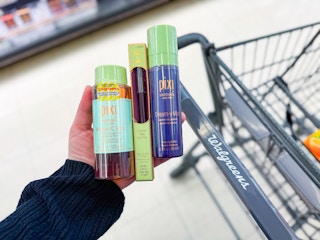 hand holding trio of pixie products at walgreens