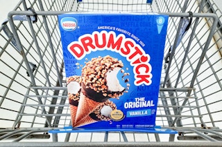Drumstick 8 count package in Walmart shopping cart