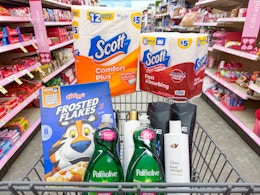 scott paper products kellogg's cereal dove axe palmolive items in walgreens cart