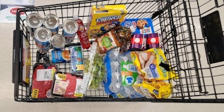 A cart full of Safeway groceries