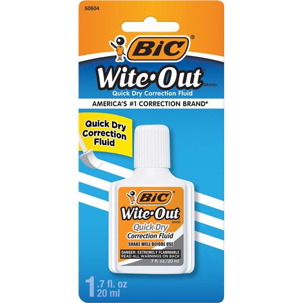 2 BiC Wite-Out Correction Fluid Bottles