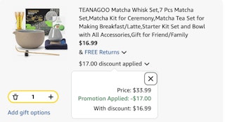 matcha set Amazon receipt