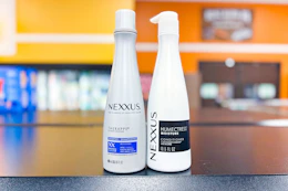 nexxus hair care products on store shelf