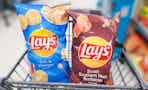 lay's salt and vinegar, barbecue chips in cart