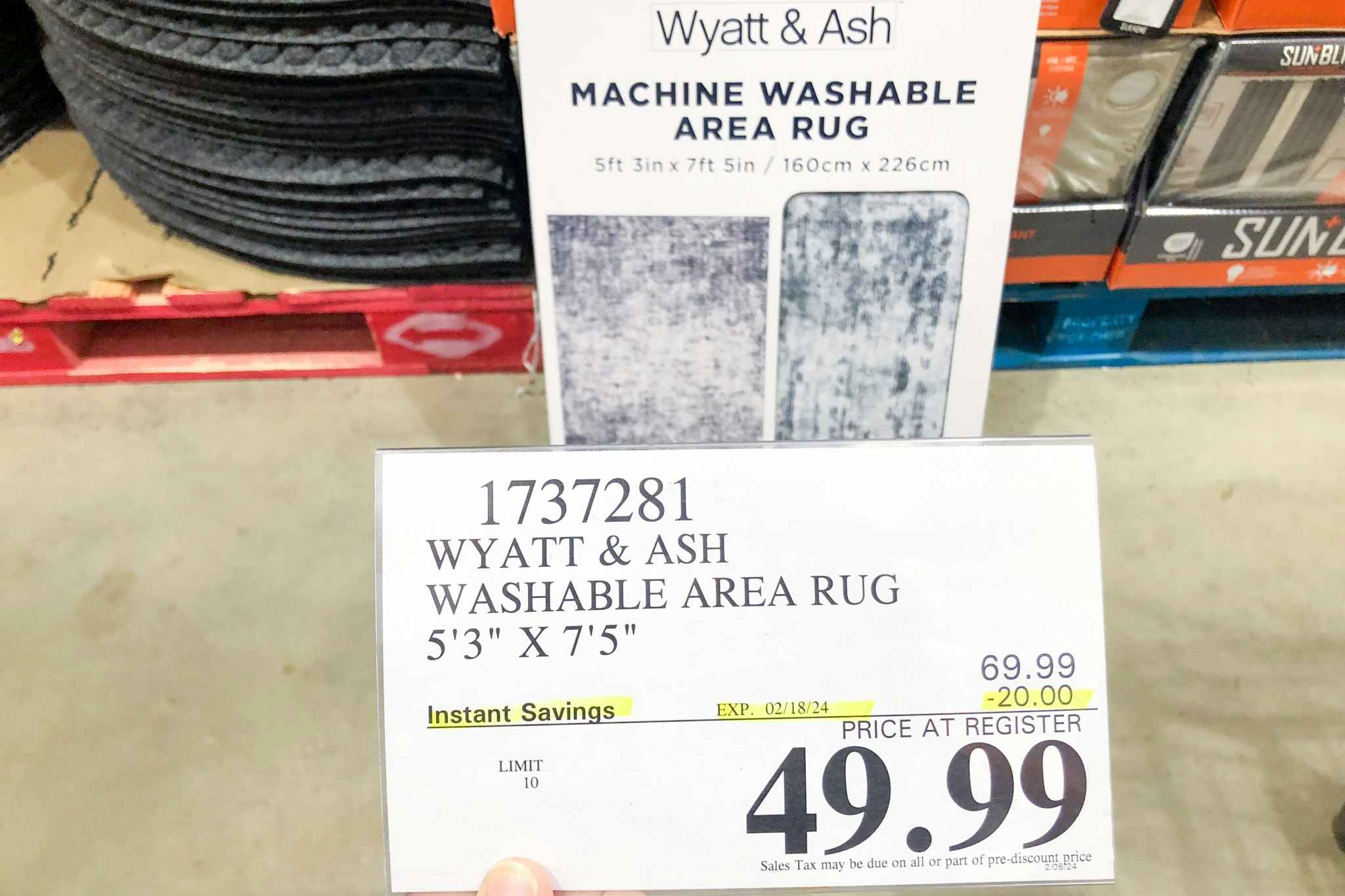 costco wyatt and ash washable area rug 1