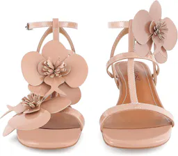 Women's Floral Chunky Heel Sandals