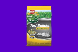 scotts turf builder on a blue background