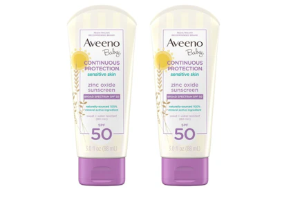2 Aveeno Baby Mineral Sunscreens